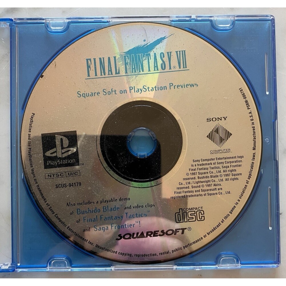 Final Fantasy VII (PlayStation 1, 1997) Disc Only‎